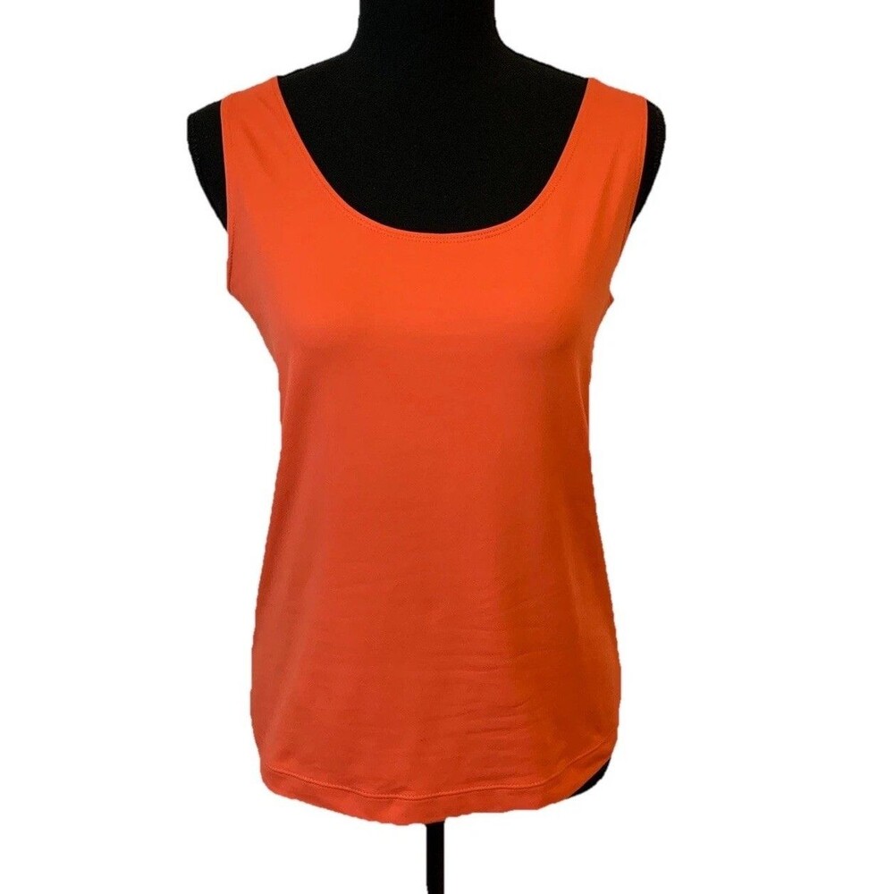 Chicos Size 0 Womens Small Top Sleeveless Tank Orange Layering Stretch